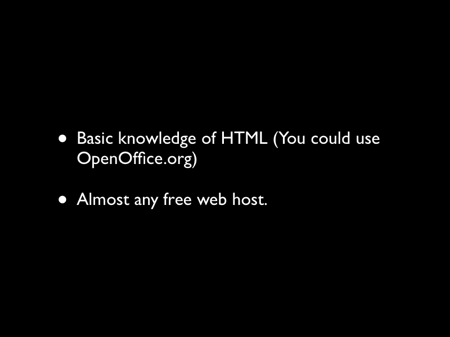 Requirements for a Single Purpose website.