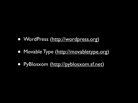 Example of Blog software.