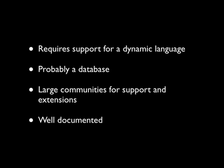 Requirments for most blogging software