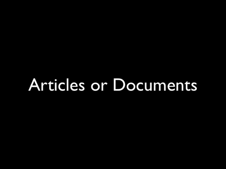 Articles or Documents