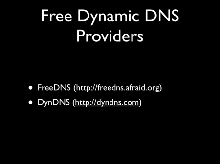 Free Dynamic DNS Providers
